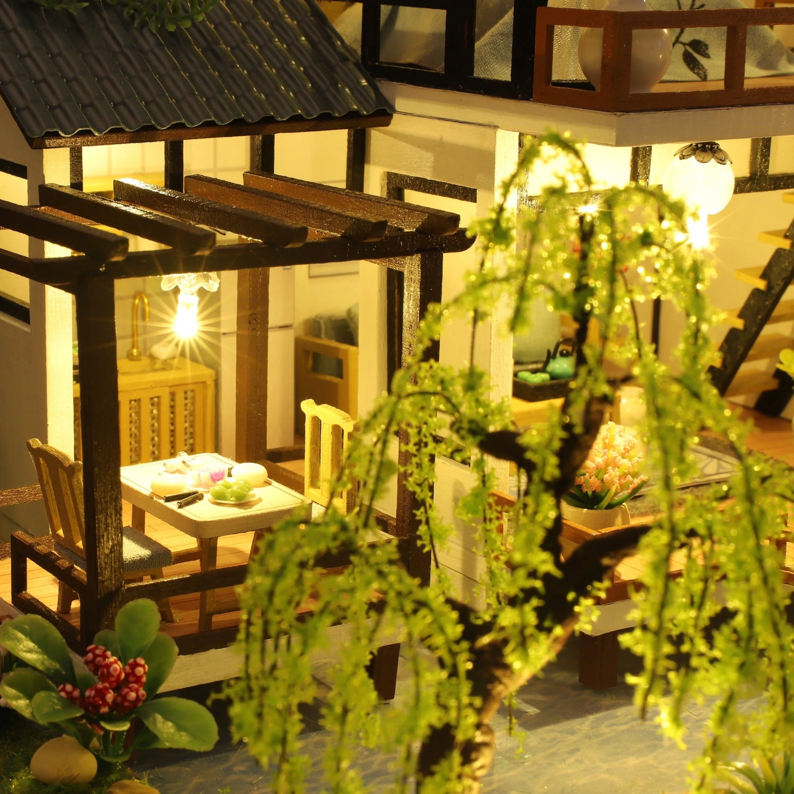 Minvella | DIY Miniatur Holzhaus Modell | 3D Selbstbau Set | Kreatives Bastelset für Jugendliche und Erwachsene | Ideale Geschenkidee