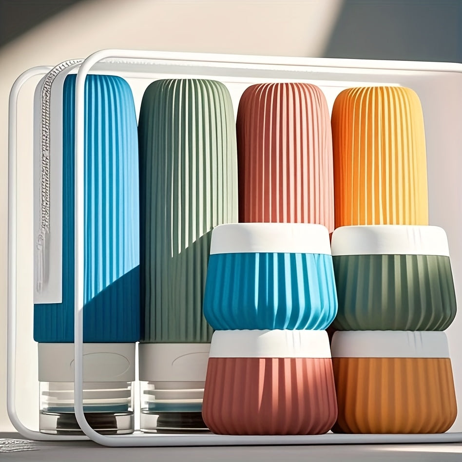 Nomixa TravelKit | 8-teiliges Silikon-Reiseset | Auslaufsicher & TSA-konform | Mit Kulturtasche