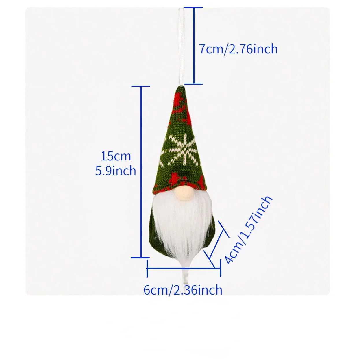 NordiTomte Weihnachtswichtel 3-teiliges Set | Strickstoff und Plüsch | Hängende Dekorationen für Weihnachtsbaum & Zuhause | Skandinavische Wichtel Deko
