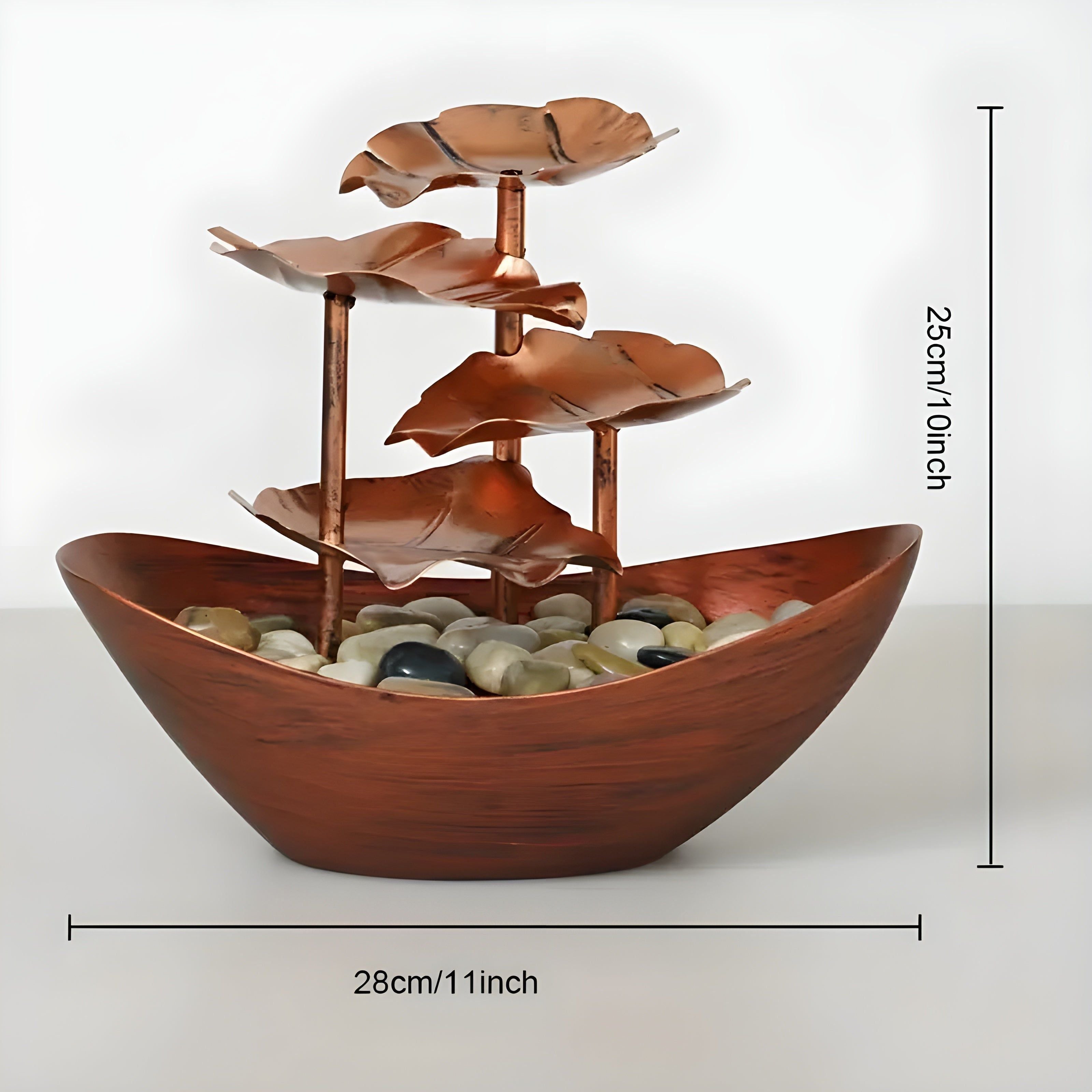 Tranquiluxe Tischbrunnen mit LED-Licht | Vintage-Design | Beruhigender Wasserfluss | USB-Betrieb