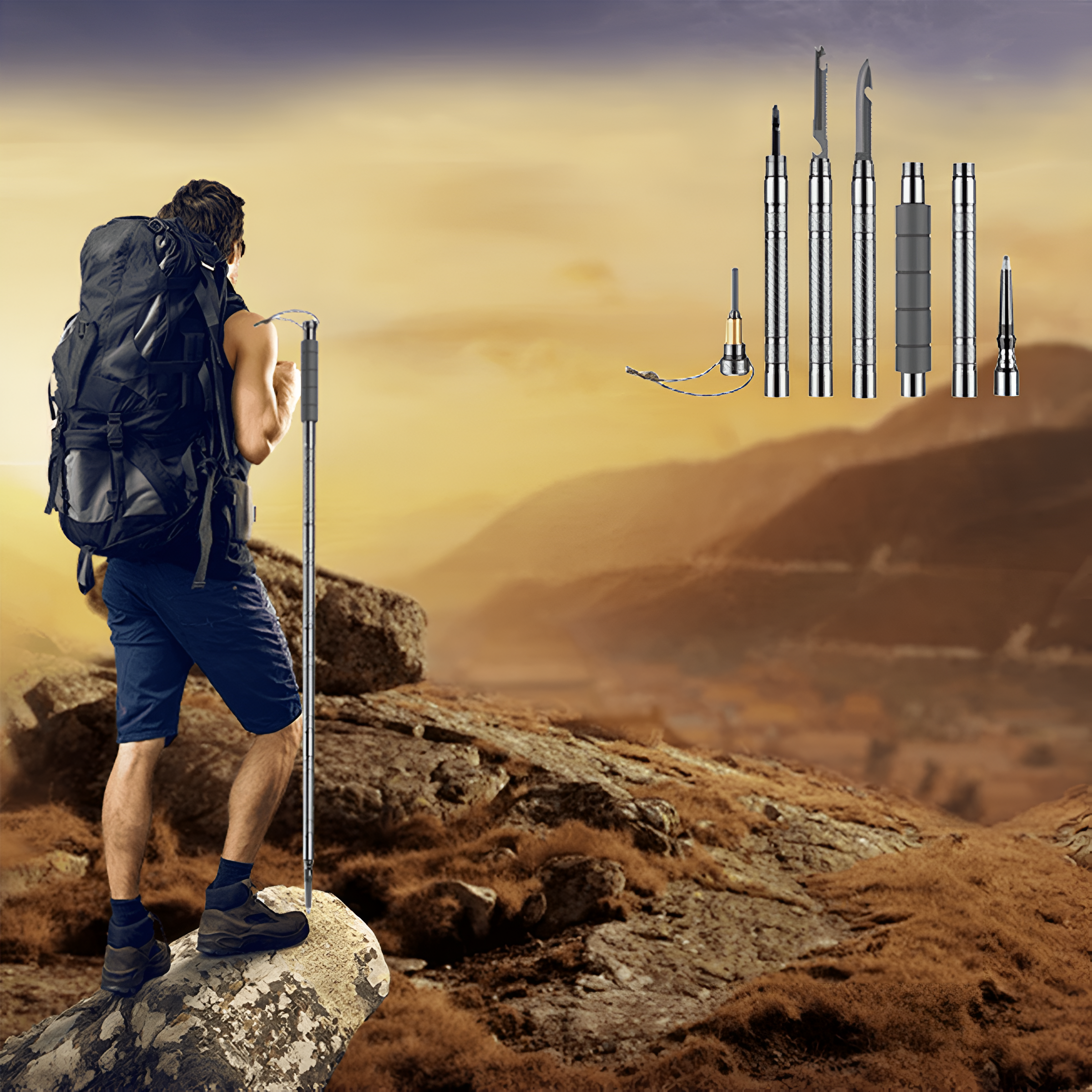 AltoPeak TrekPole | Faltbar & Höhenverstellbar | Aluminium | Outdoor-Stabilität