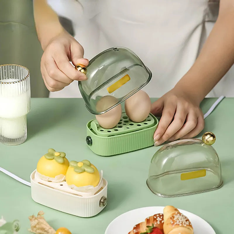 Eggvero | Kompakter Eierkocher | Vintage-Look & Abschaltautomatik | Für 1–2 Eier