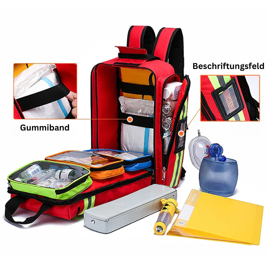 MediCore AlertPack | Notfallrucksack mit System | Robust & Wasserdicht | 45×35×15 cm