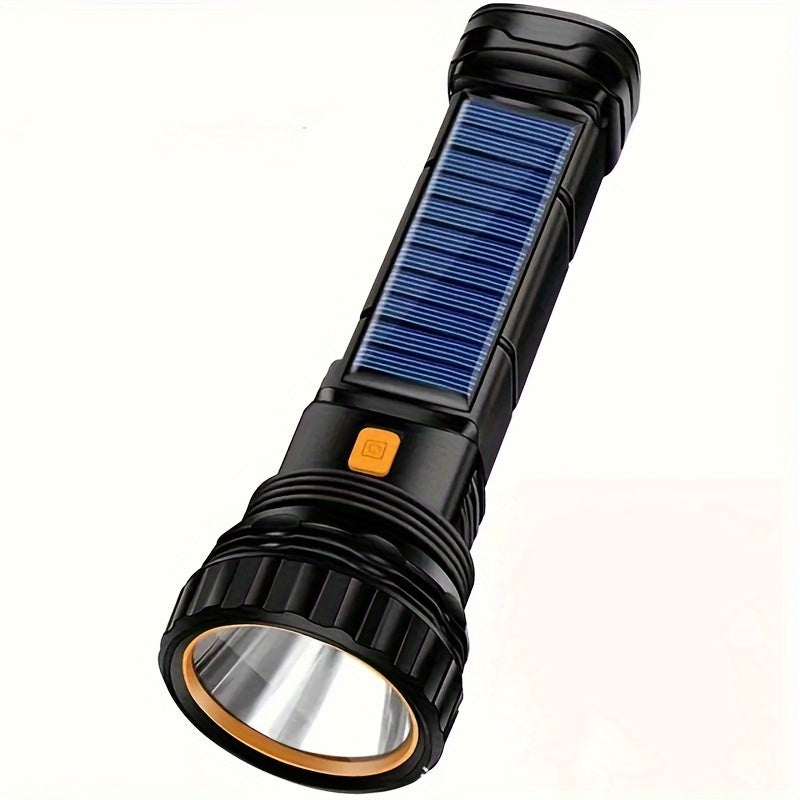 LED-Taschenlampe Solaytor Pro | Solar LumaPower | LED-Taschenlampe Solar & USB | Mit COB-Seitenlicht & Wasserdicht | Perfekt für Outdoor& USB Aufladbar | Mit COB-Seitenlicht | Wasserdicht IP45 | 18 × 6 cm