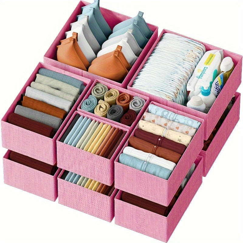 Boxilino Ordnungs-Set | 12-teilig & Faltbar | Für Baby- & Kinderkleidung | Leicht & Hygienisch | Ideal für Schubladen