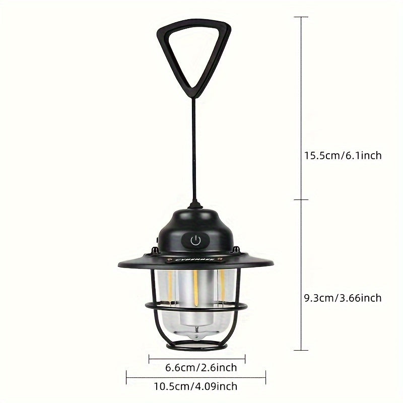 LumoCamp Retro Lampe | LED Campinglicht | USB-Aufladbar & Robust | Für Outdoor & Notfall