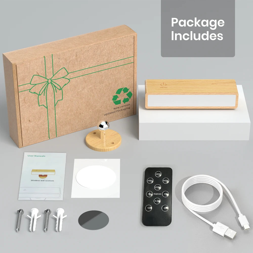 LumoWave Wandleuchte mit Fernbedienung | Kabellos, Dimmbar | 3 Farbtemperaturen | Batteriebetrieben & Touch-Steuerung