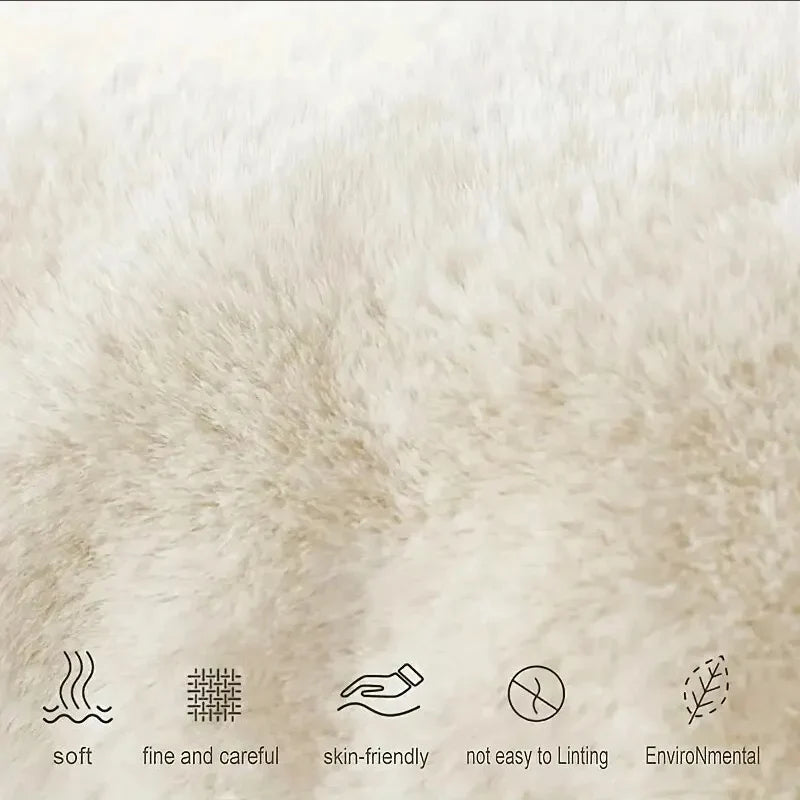 Furvielle Kissenbezug | Ultra-weiches Kaninchen-Plüsch Kunstfell | Warm & Luxuriös | 45×45 cm für Schlafzimmer & Sofa