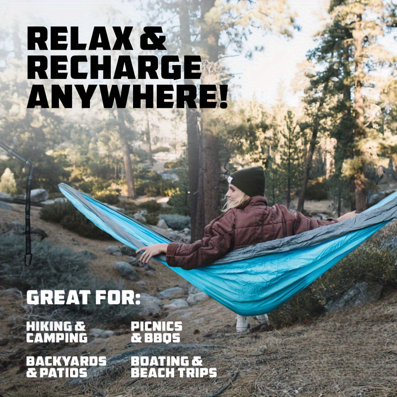 Travina Reise-Hängematte | Ultraleicht & Atmungsaktiv | Kompakt & Tragbar | Inkl. Gurte & Karabiner | Für Outdoor & Camping