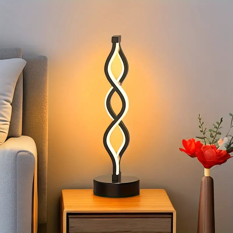 SpiraGlow LED Tischlampe | Dimmbare Spiralform | USB-betrieben & Kabellos | Modernes Design für jedes Interieur