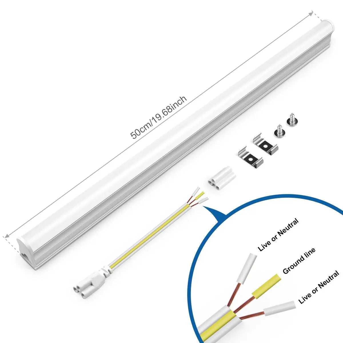LumiLine T5 LED-Lichtleiste 50 cm | 15 W | Neutrale, Warme & Kühle Weißtöne | Aluminiumgehäuse | Energieeffizient & Flimmerfrei