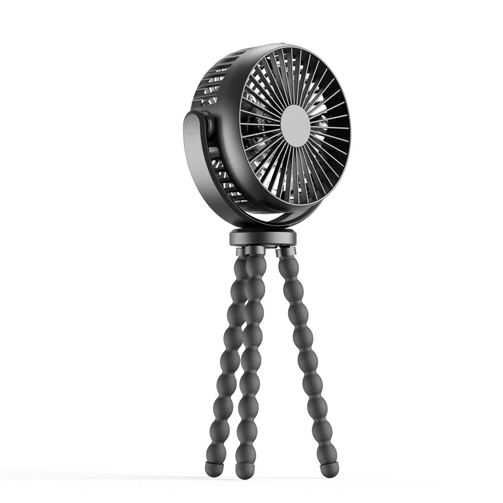 BreezeX | Akku-Ventilator 8000mAh | Tragbar, 360° drehbar & mit LED-Nachtlicht | 27 Std. Laufzeit