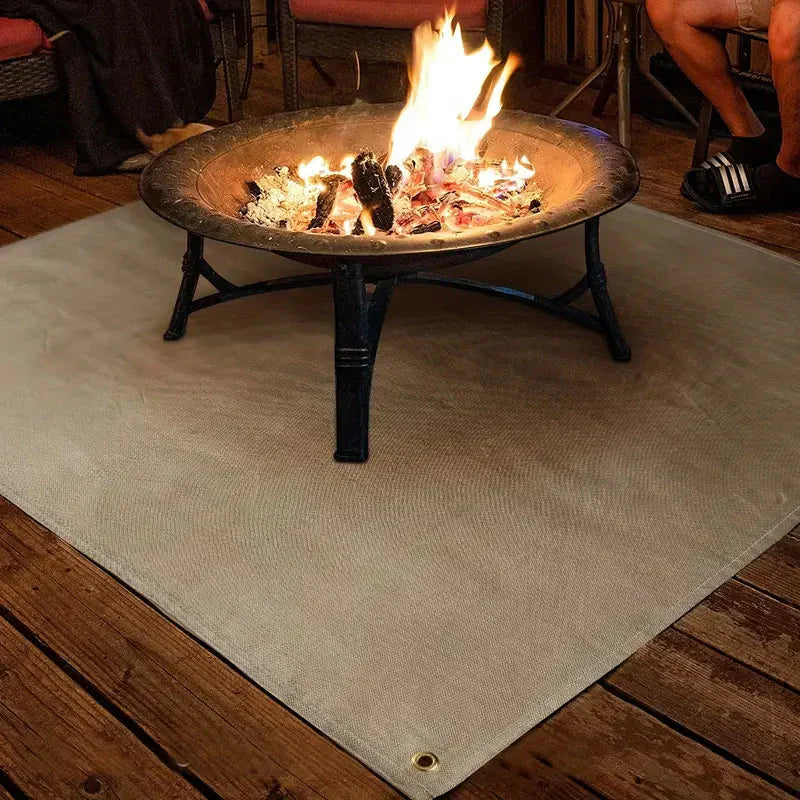 FireGuard Pro Feuerschutzmatte | Hitzebeständig & Funkenfest | Für BBQ & Feuerschalen | 100×100 cm