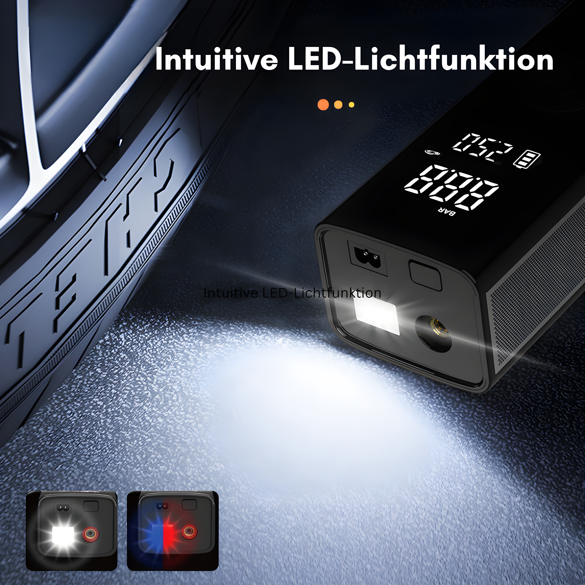 Airlynk Pro | Elektrische Mini-Luftpumpe | 150 PSI | Powerbank & LED