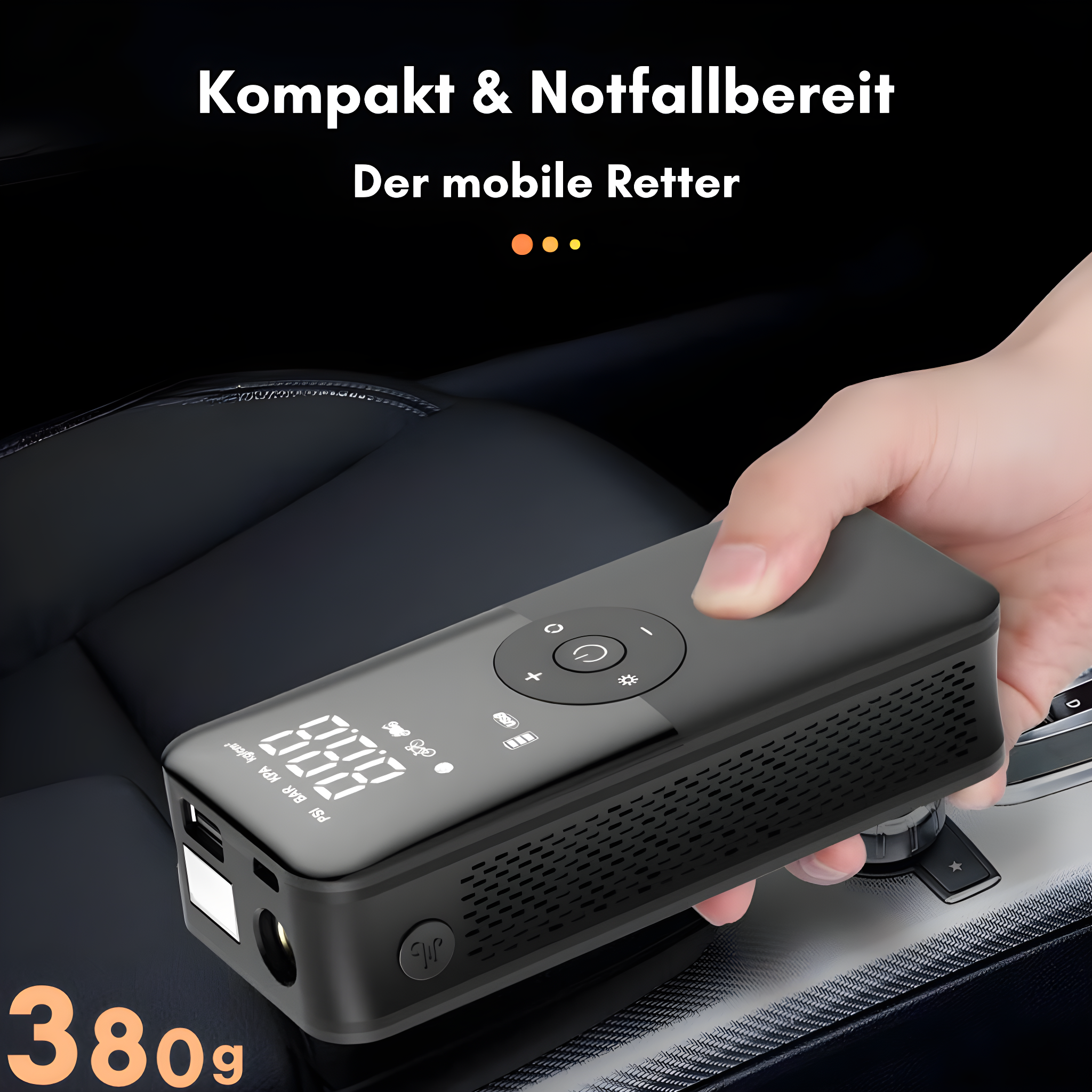 Airlynk Pro | Elektrische Mini-Luftpumpe | 150 PSI | Powerbank & LED