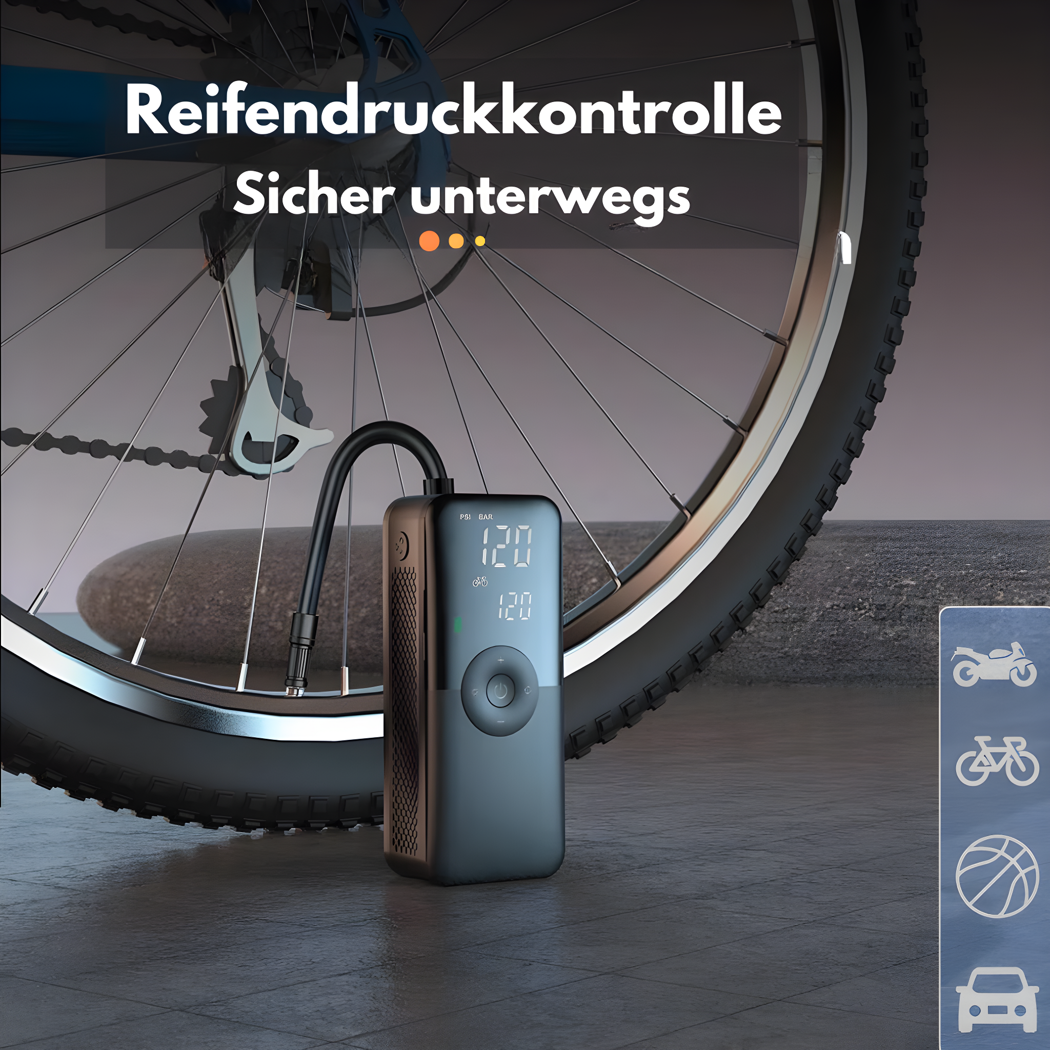 Airlynk Pro | Elektrische Mini-Luftpumpe | 150 PSI | Powerbank & LED