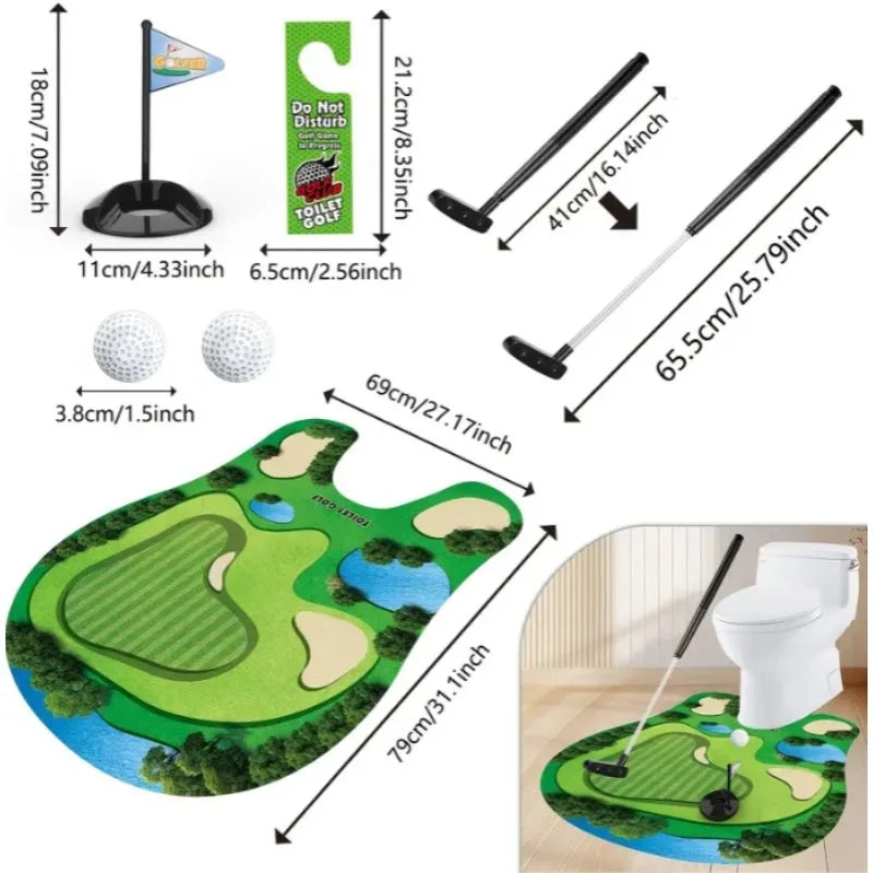 Toiletten-Golf-Set | Humorvolles Mini-Golf-Badezimmer-Spiel | Ideales Geschenk für Männer | Golfinity