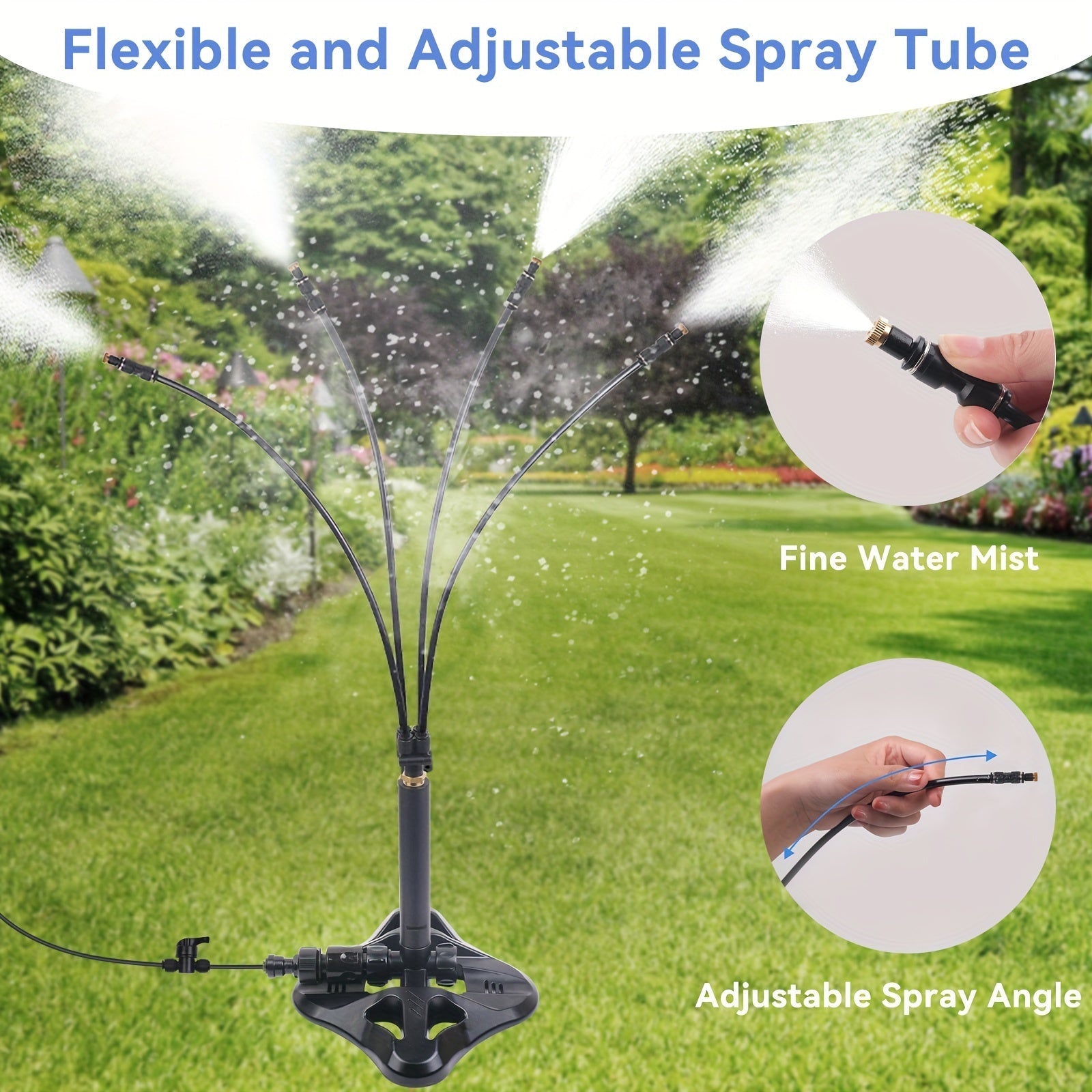 Mistavo CoolFlex | Mobiles Vernebelungssystem mit 7 Düsen | Ohne Strom | Für Garten & Terrasse