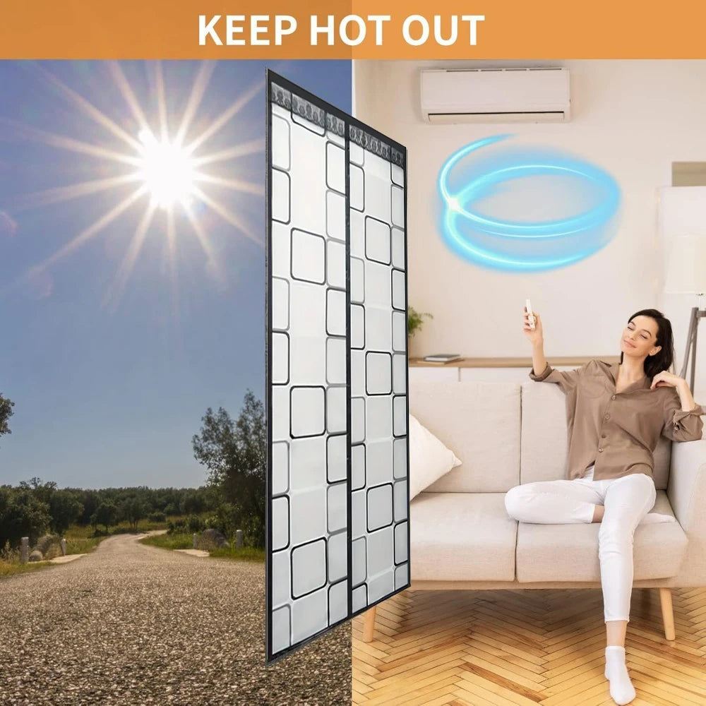 Climora | Thermovorhang für Türen | Magnetisch, Wärmeisolierend | Schützt vor Kälte und Zugluft | Perfekt für Winter und klimatisierte Räume