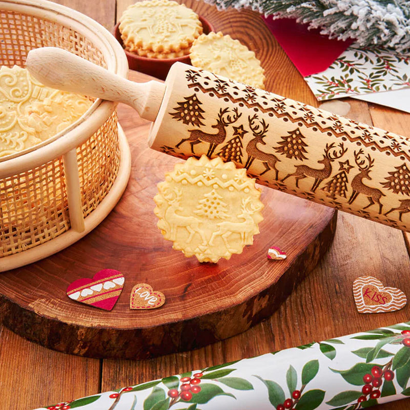 MerryRoll - Weihnachtliche Rolling Pins aus Holz [Letzter Tag Rabatt]