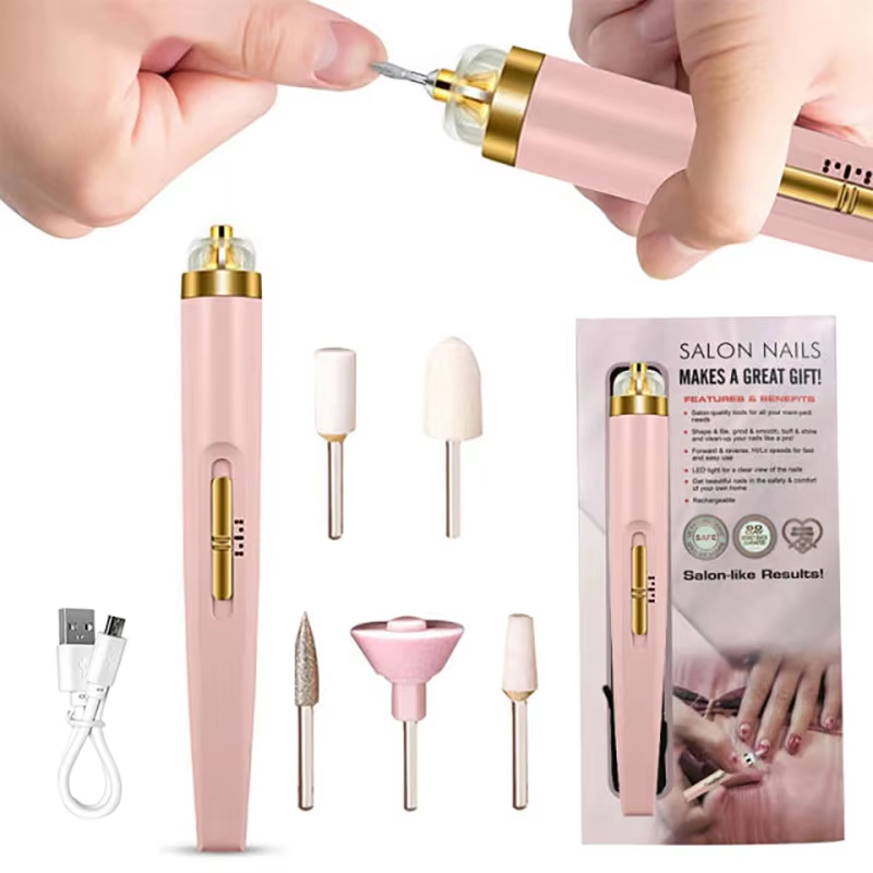 NailPro Master | 5-in-1 Elektrischer Nagelpolierer | Gelentfernung, Feilen & Polieren | Kompakt & Tragbar mit LED-Licht