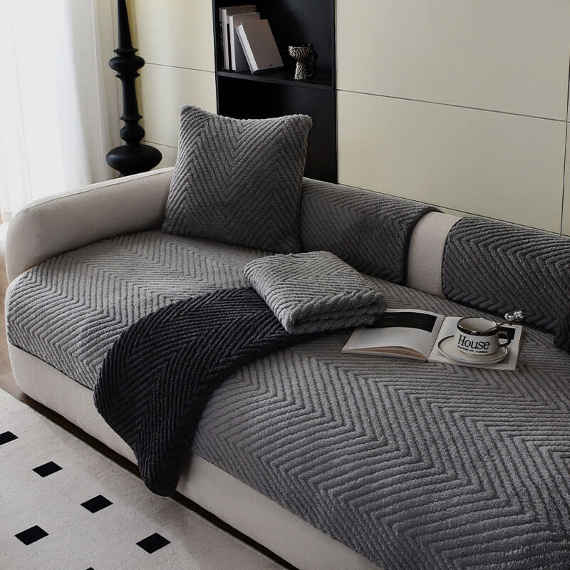 GeoPlush - Geometrische pluche Sofa overtrek