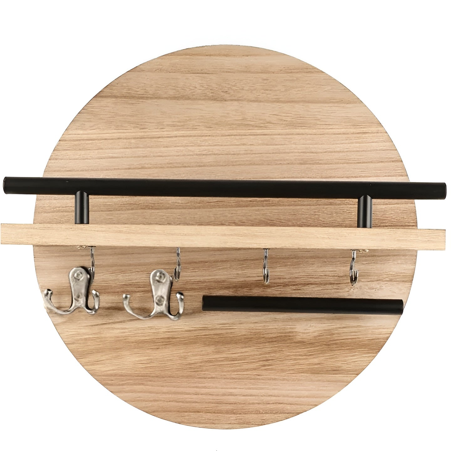 EdgeWood | Wandgarderobe | Akazienholz & Pulverbeschichtetes Metall | Platzsparend & Funktional