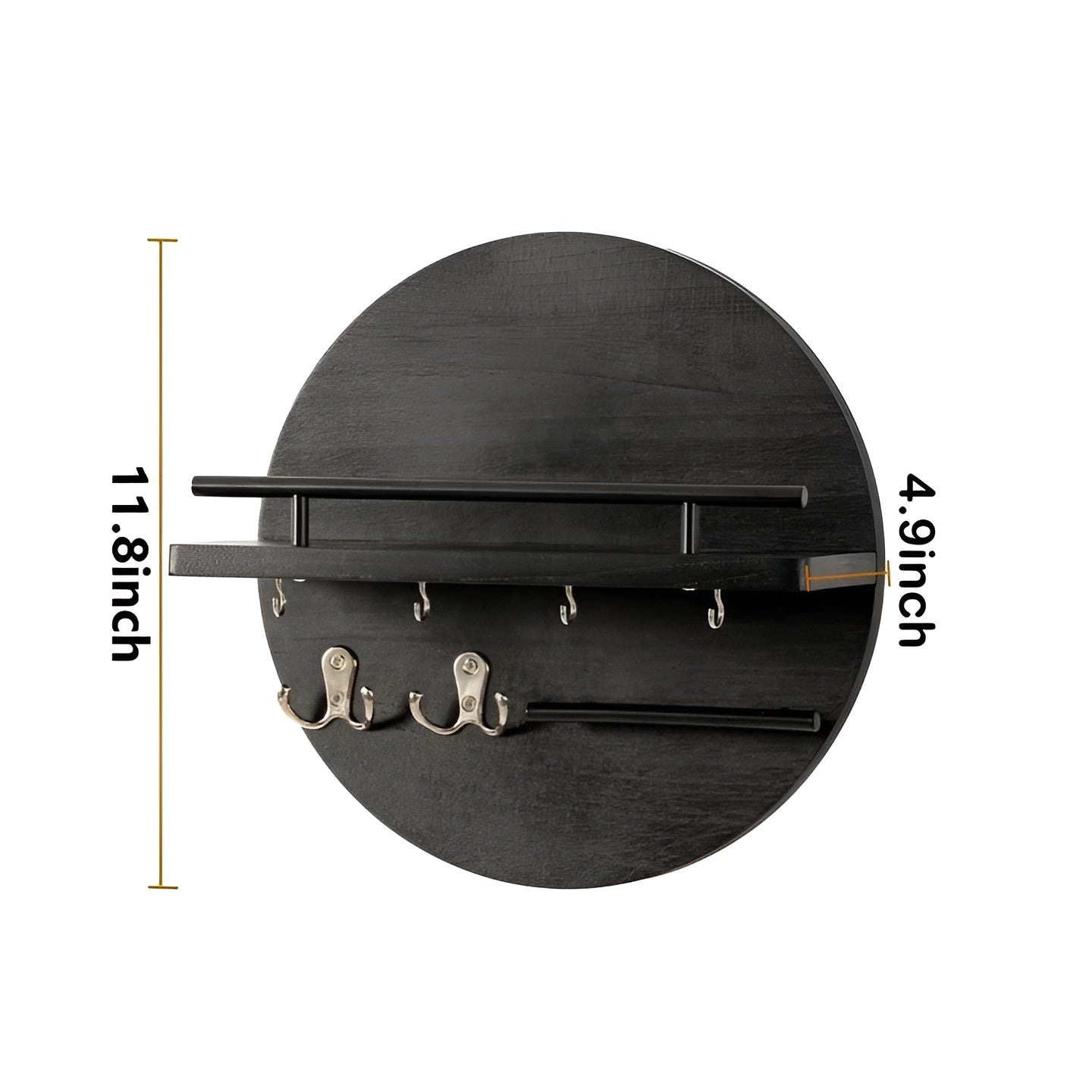 EdgeWood | Wandgarderobe | Akazienholz & Pulverbeschichtetes Metall | Platzsparend & Funktional