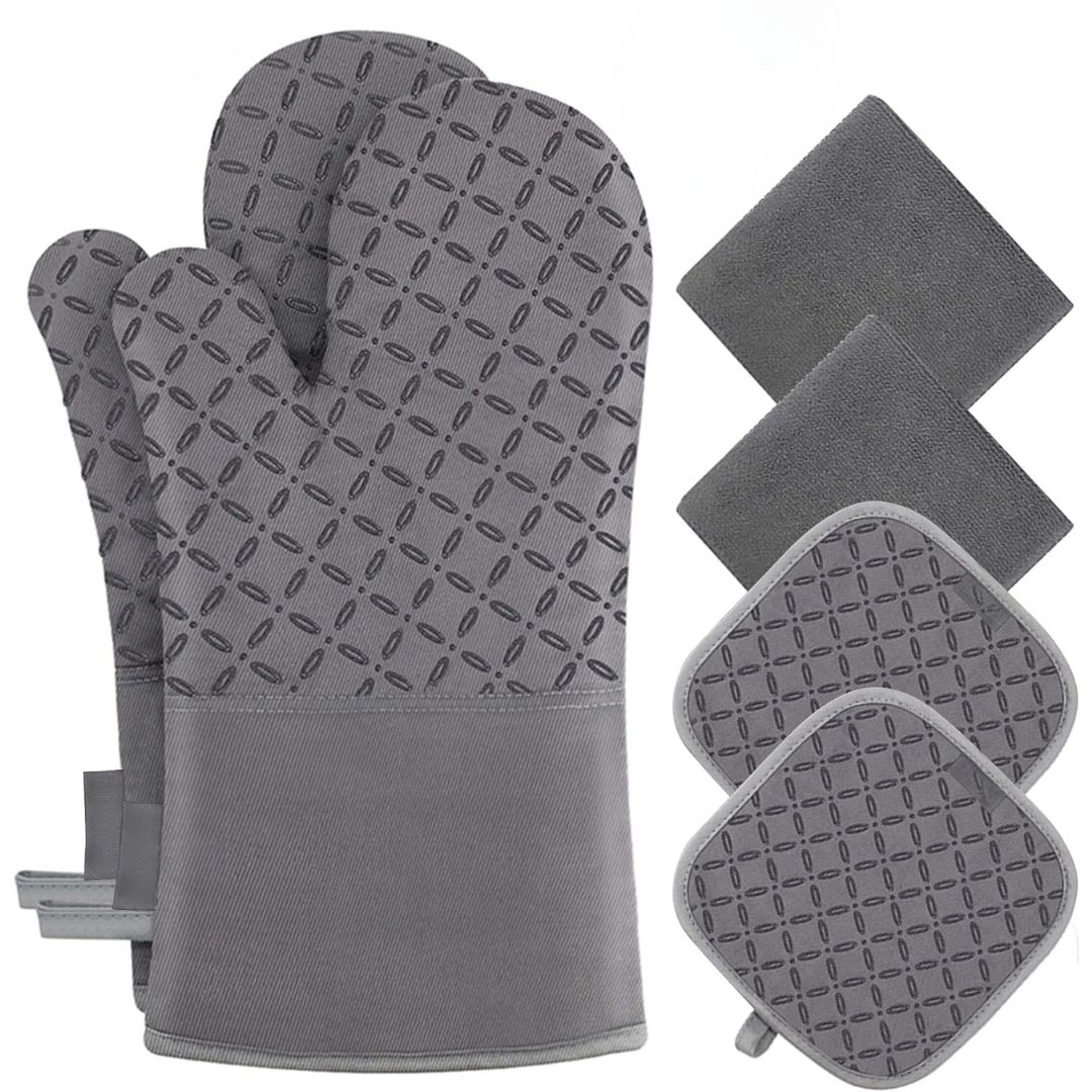 GripTiva HeatSet | Silikon-Ofenhandschuhe 6-teilig | Hitzebeständig bis 260 °C