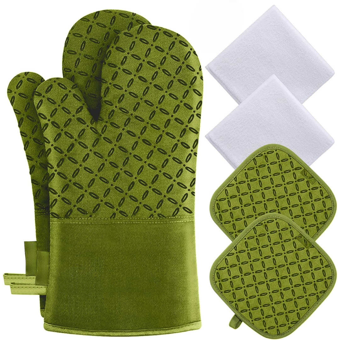 GripTiva HeatSet | Silikon-Ofenhandschuhe 6-teilig | Hitzebeständig bis 260 °C