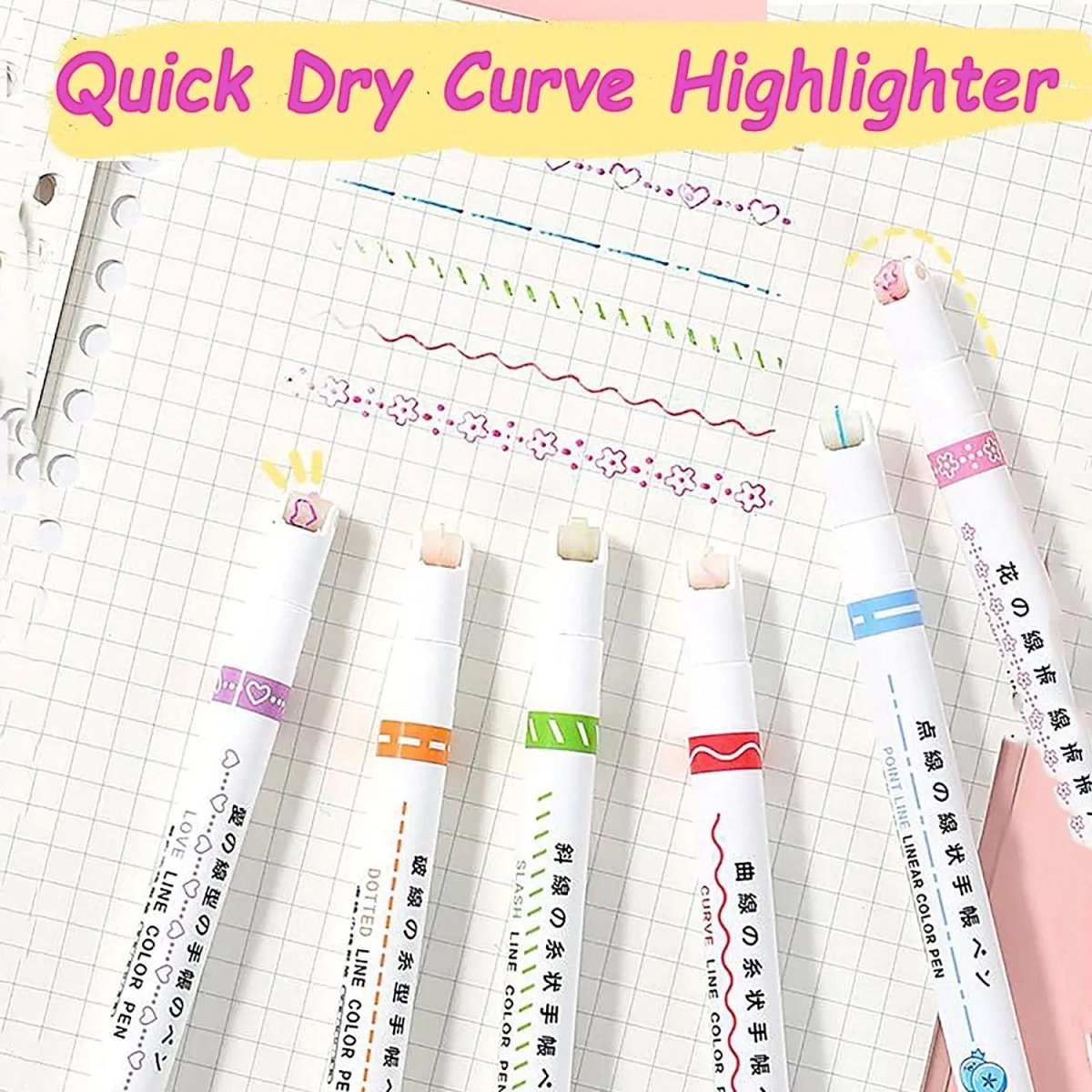50% Rabatt | CreativePens - 6 verschiedene Kurven Formen Spitze Stifte (6 Stück)