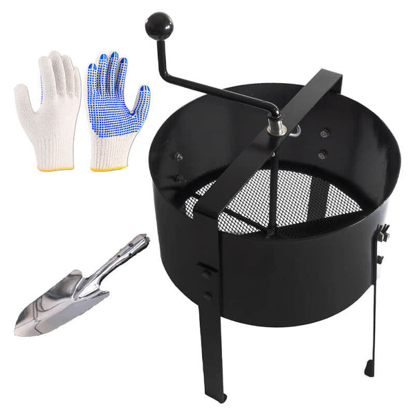 GardenMaster SiftPro | Rotierendes Sieb für Erde & Kompost | Ergonomisch & Effizient | Mit Metallrahmen