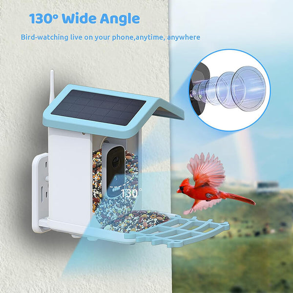FeatherWatch Pro Bird Feeder Cam | KI-Vogelerkennung & 2.5K HD | Solarbetrieben & Wetterfest