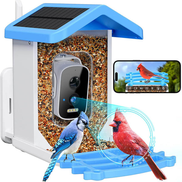 FeatherWatch Pro Bird Feeder Cam | KI-Vogelerkennung & 2.5K HD | Solarbetrieben & Wetterfest