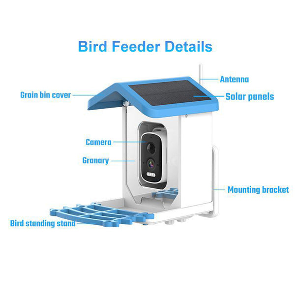 FeatherWatch Pro Bird Feeder Cam | KI-Vogelerkennung & 2.5K HD | Solarbetrieben & Wetterfest