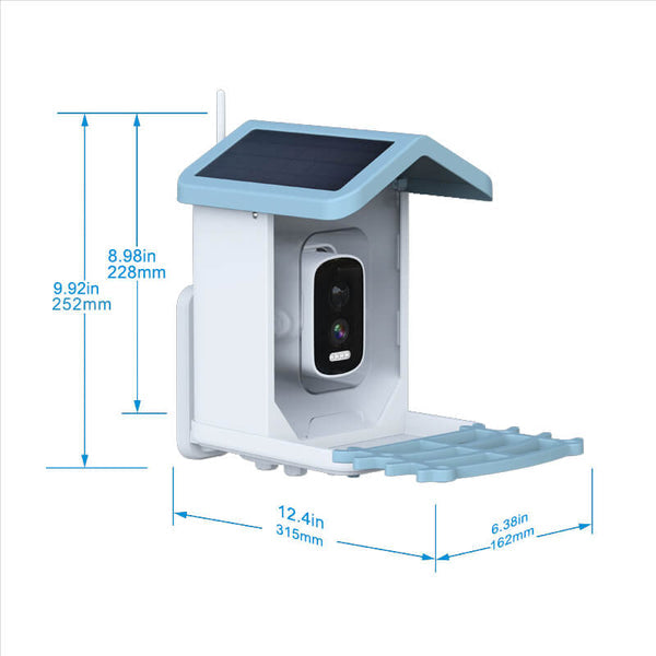 FeatherWatch Pro Bird Feeder Cam | KI-Vogelerkennung & 2.5K HD | Solarbetrieben & Wetterfest