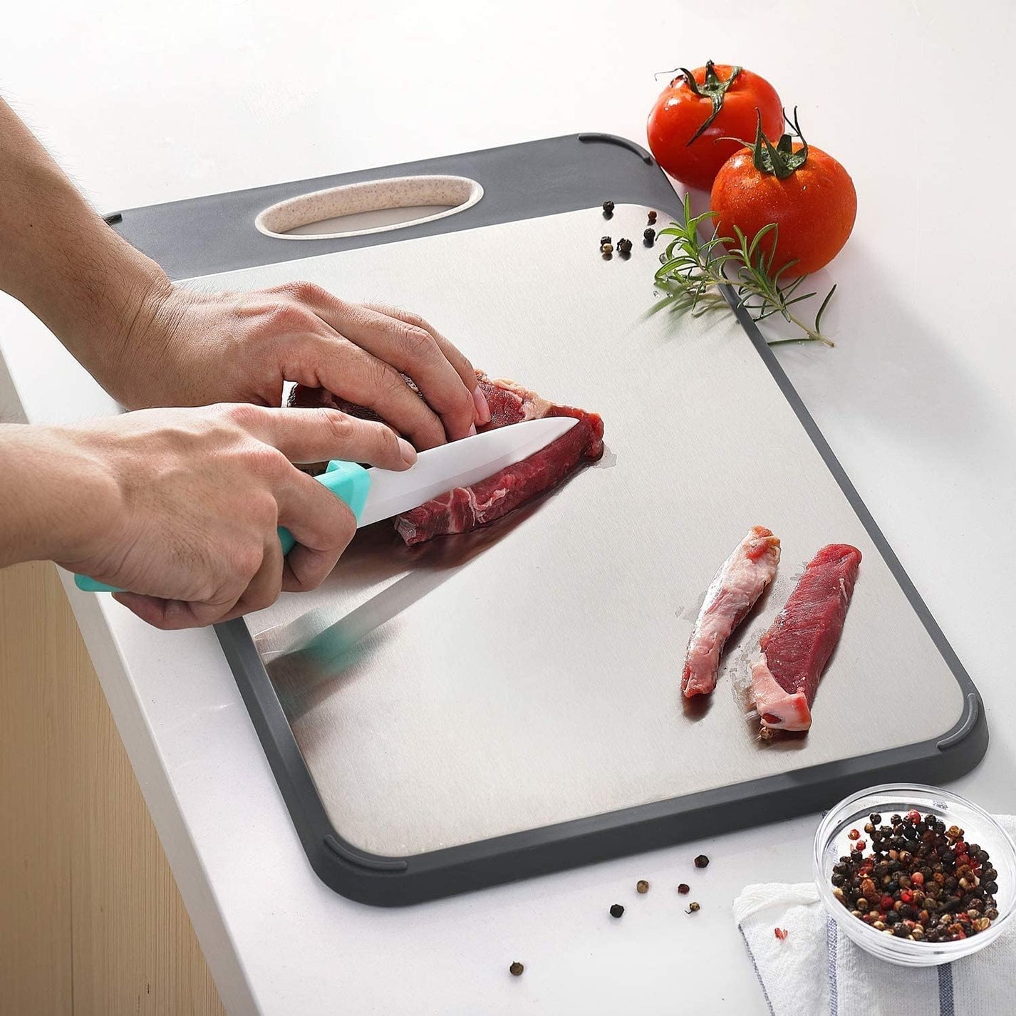ProCut SteelChef Schneidebrett | Beidseitig Nutzbar & Hygienisch | 40×27 cm | Hitzebeständig & Langlebig