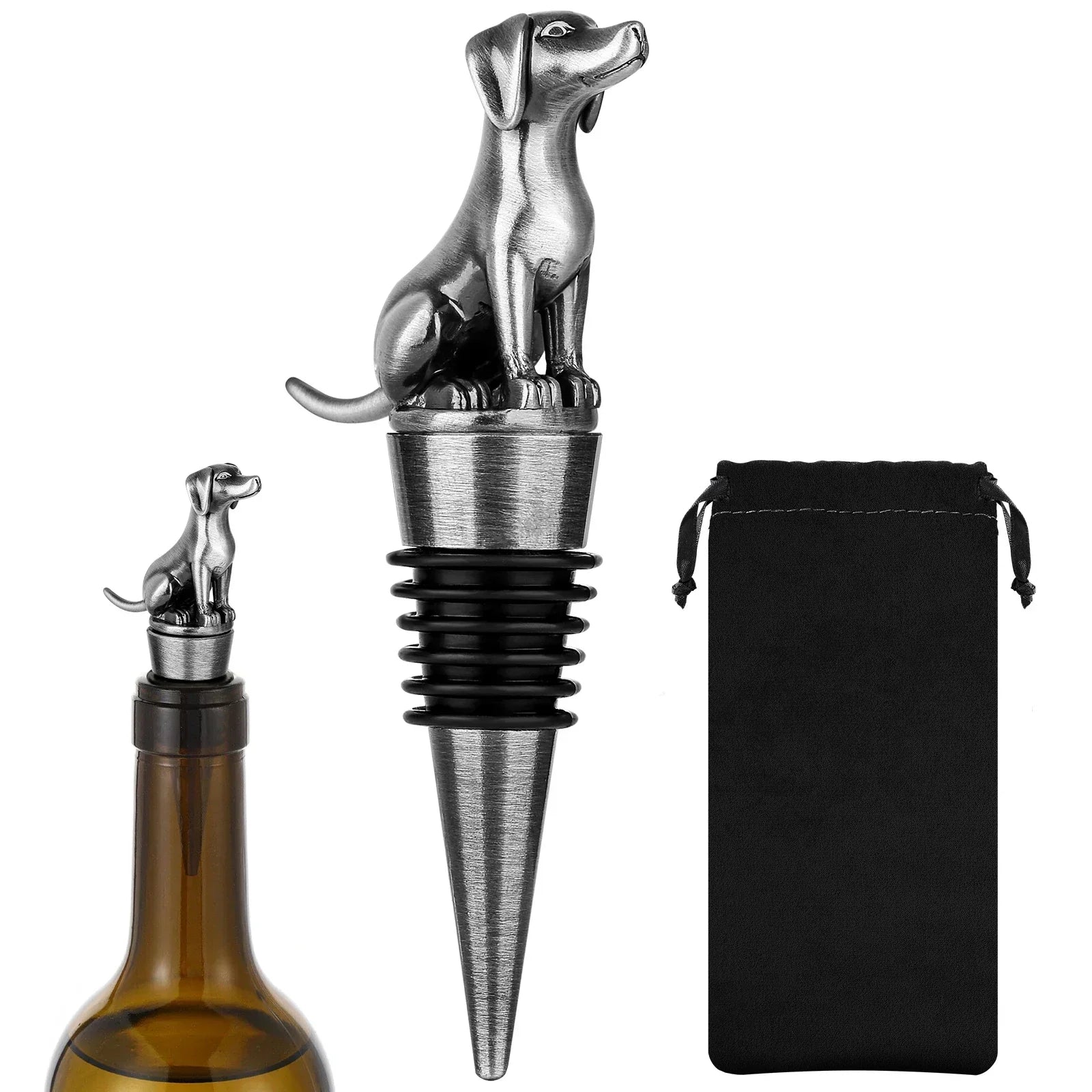 WinePaws VinoStop | Weinverschluss | Frischeversiegelung & Charaktervolles Design | Für Weinliebhaber