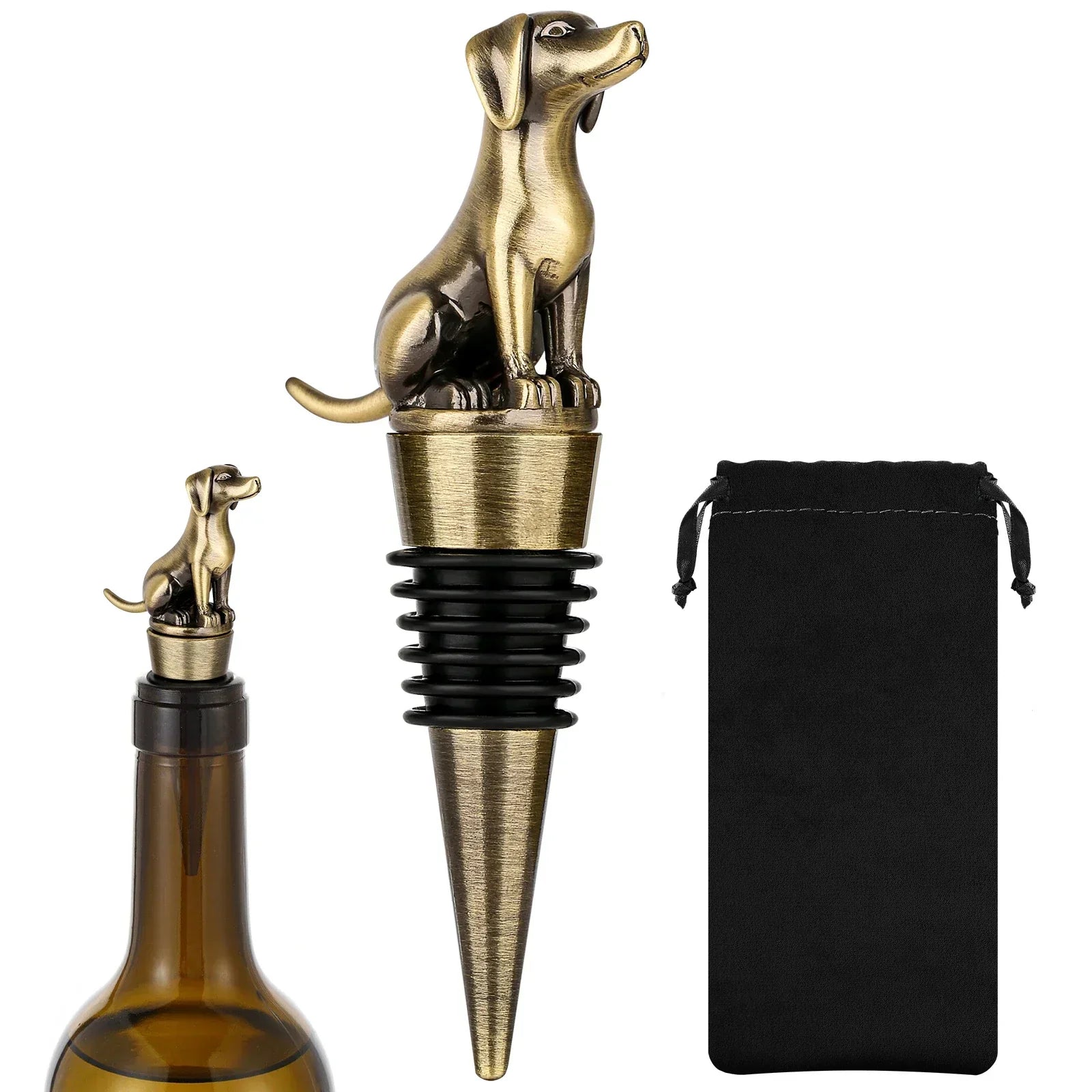 WinePaws VinoStop | Weinverschluss | Frischeversiegelung & Charaktervolles Design | Für Weinliebhaber