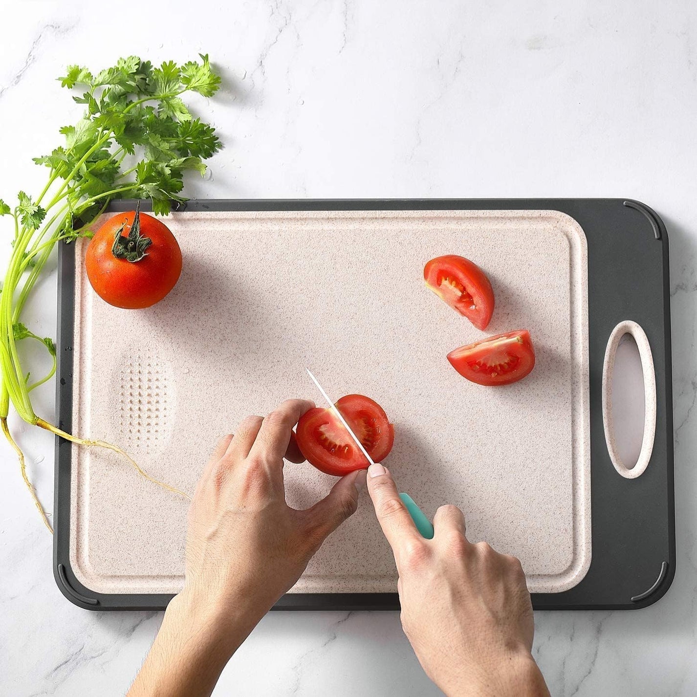 ProCut SteelChef Schneidebrett | Beidseitig Nutzbar & Hygienisch | 40×27 cm | Hitzebeständig & Langlebig
