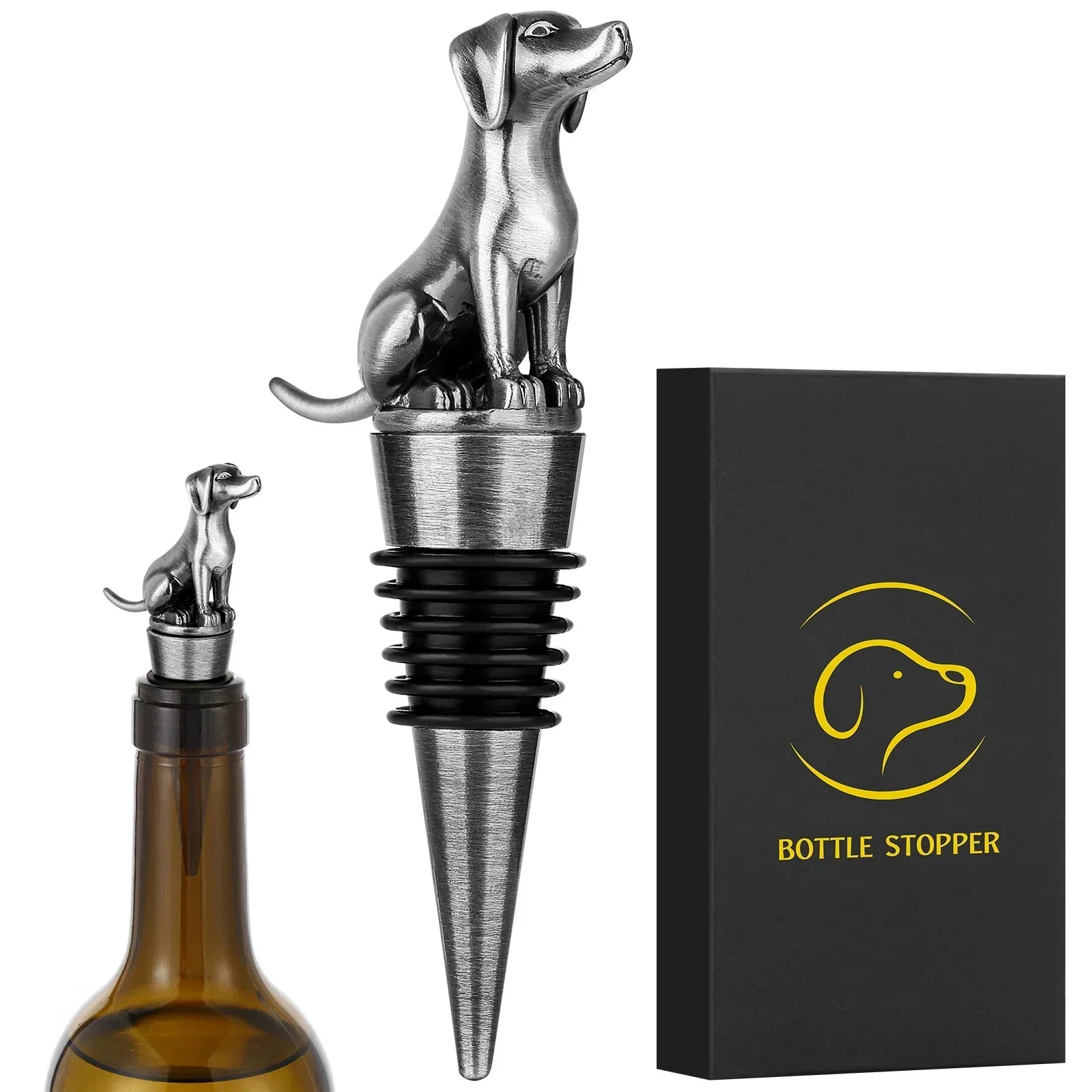 WinePaws VinoStop | Weinverschluss | Frischeversiegelung & Charaktervolles Design | Für Weinliebhaber