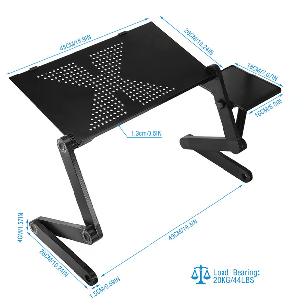 FlexDesk 360 | Verstellbarer Laptopständer | Ergonomisches Arbeiten | Aluminium & Belüftung
