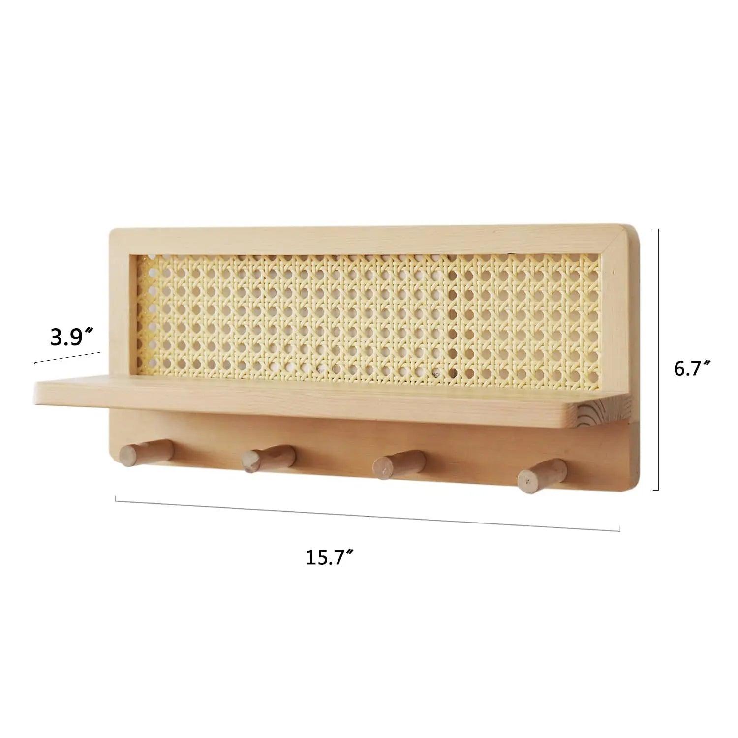 WeaveRack - Wandregal aus Holz und Rattan
