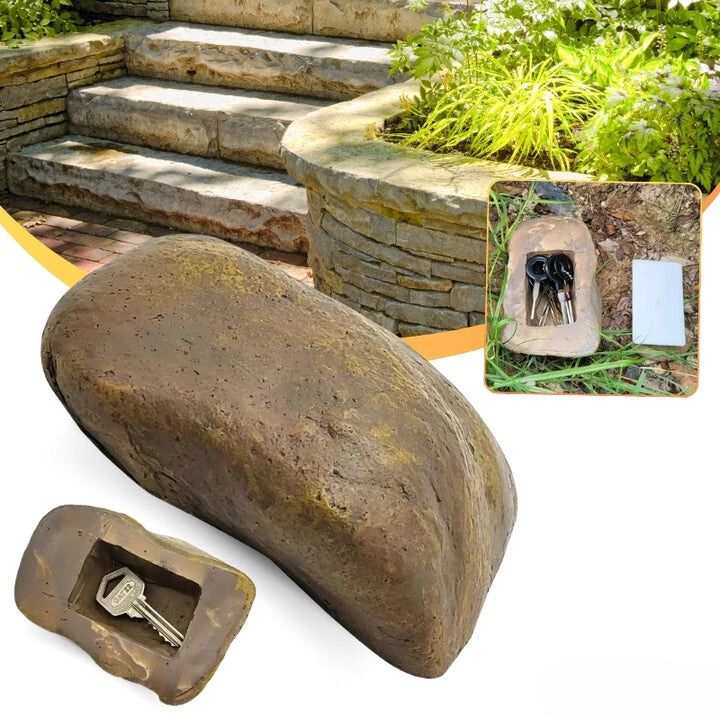 StoneHide Geheimversteck | Schlüssel-Safe in Steinoptik | Wetterfest & Unauffällig | Für Garten & Outdoor