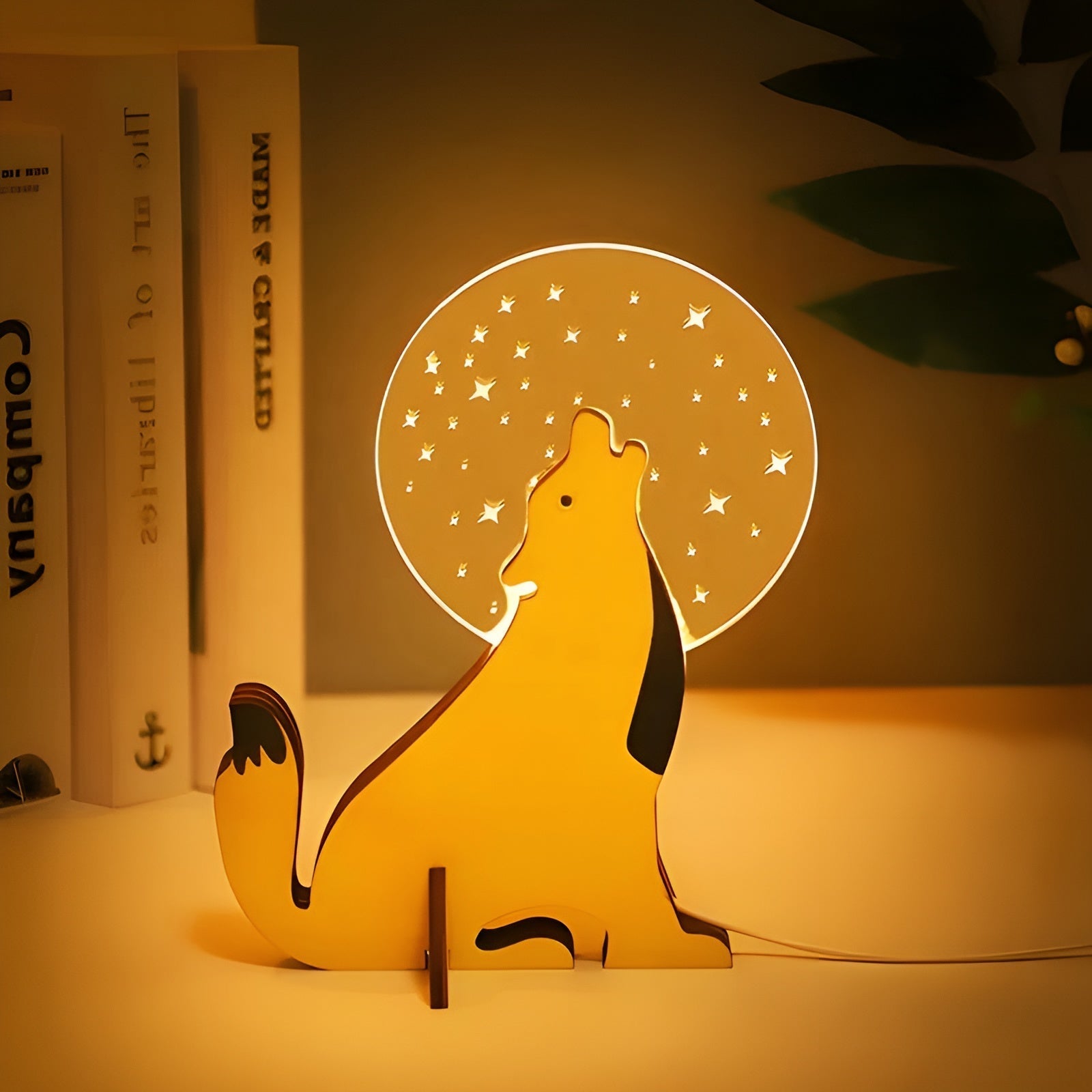 Luminimo Herzlicht | Kinder-Nachtlampe aus Holz | Warmweißes LED | USB-Betrieb