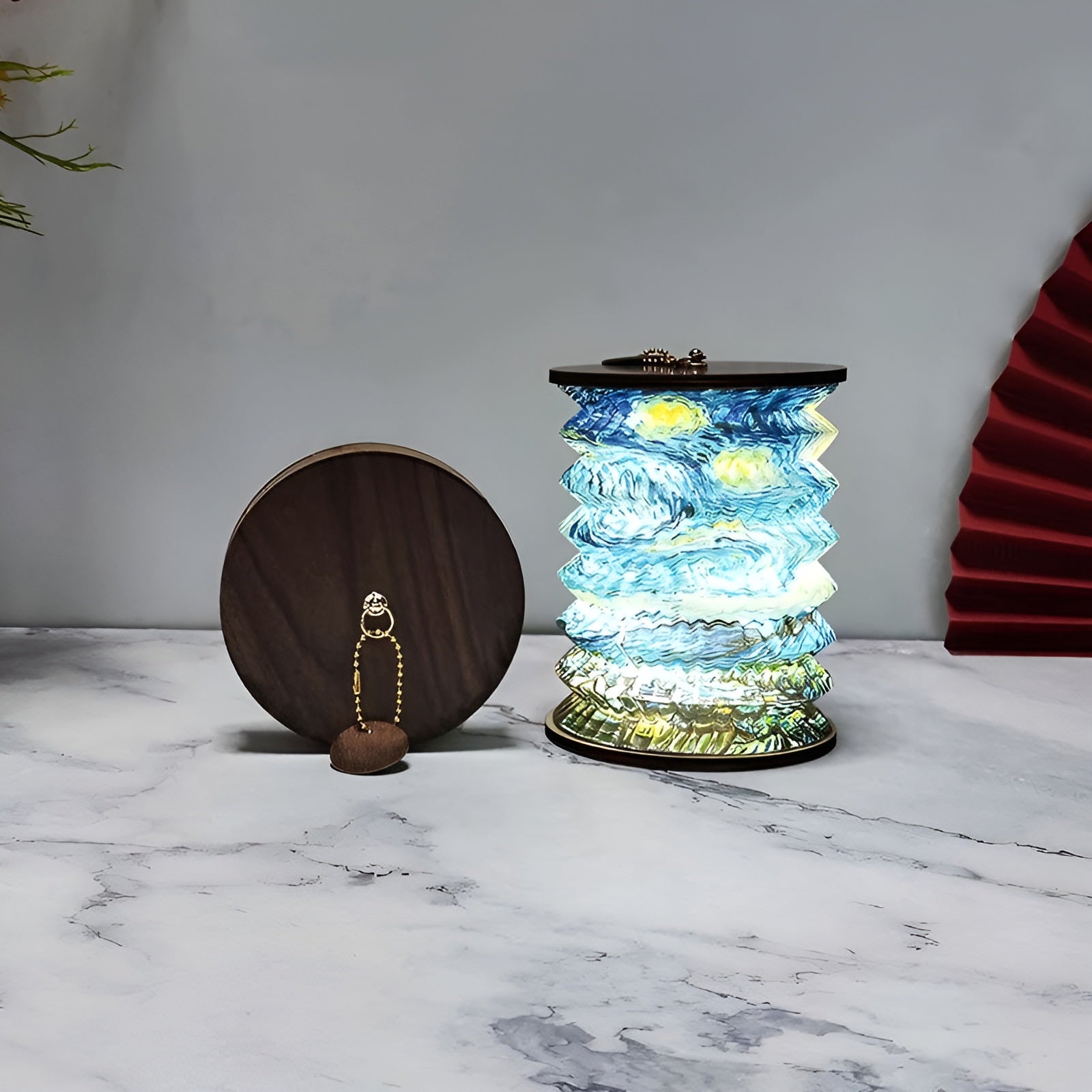 Lunexis LED Tischlampe | Kompakt & Wiederaufladbar | Faltbar mit USB-Ladefunktion | Sternenhimmel-Design