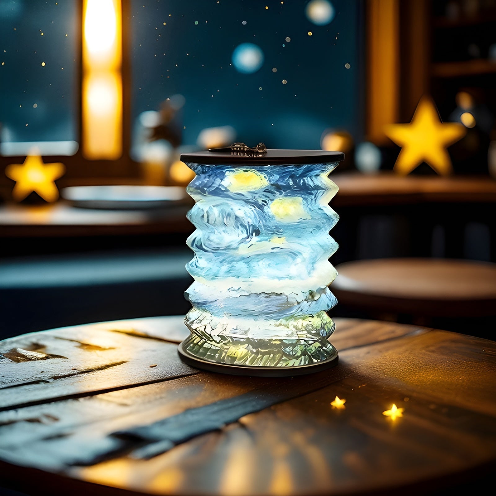 Lunexis LED Tischlampe | Kompakt & Wiederaufladbar | Faltbar mit USB-Ladefunktion | Sternenhimmel-Design