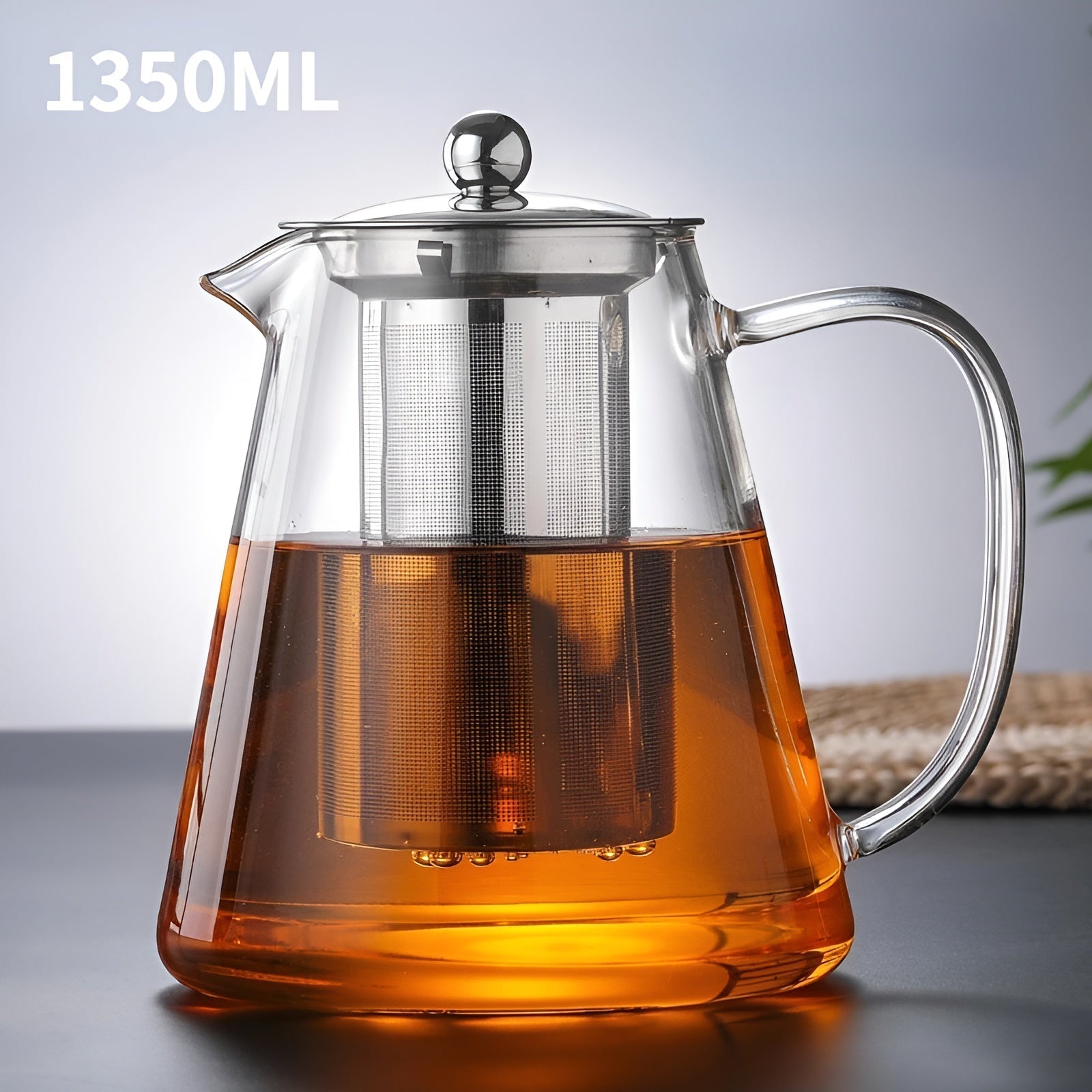 TeaLuxe | Teekanne | Mundgeblasenes Glas | Edelstahlfilter & Hitzebeständig