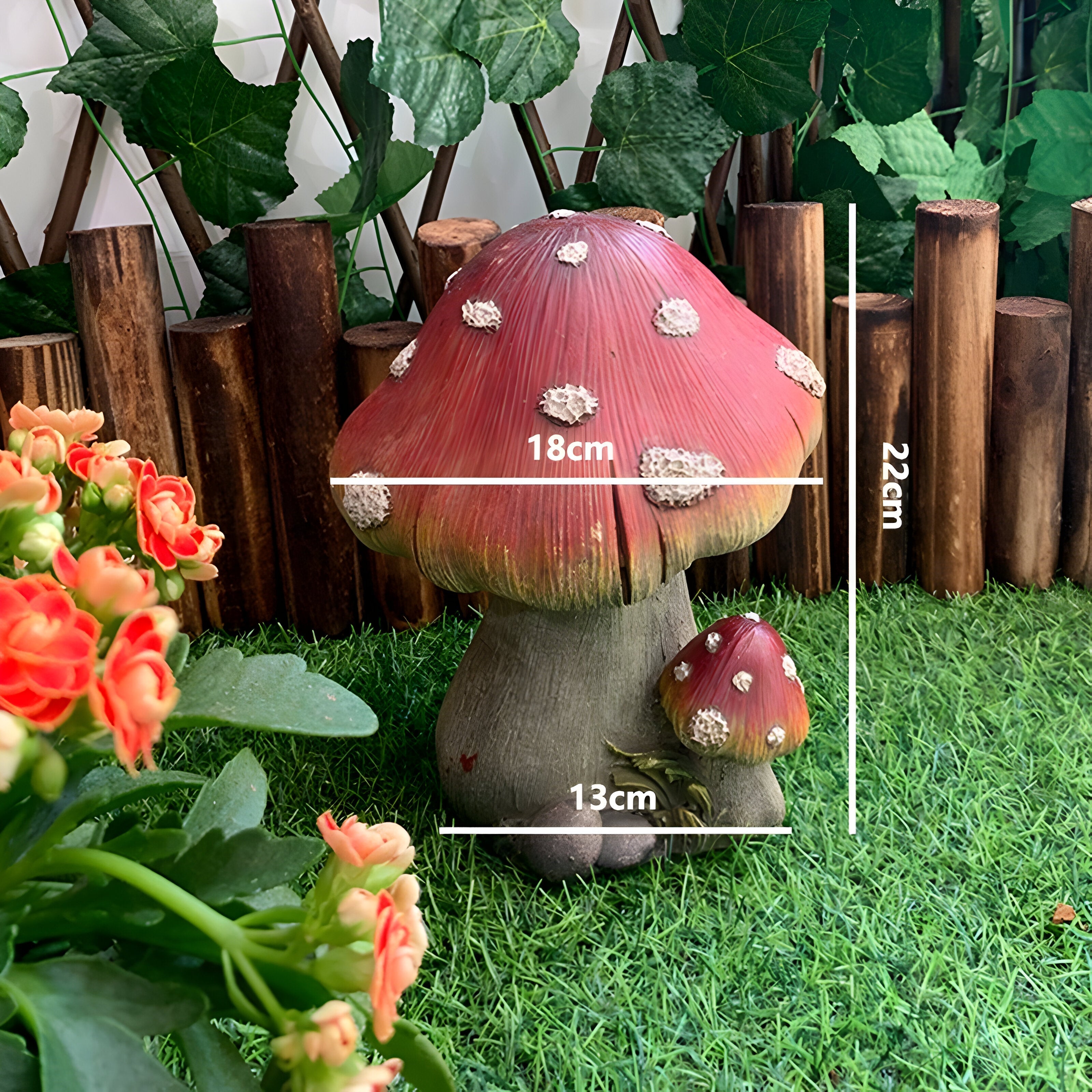 MycoDecor Pilz Gartendekoration | Handgefertigte Details & wetterfest | Für Beet, Balkon & Terrasse | Charmante Outdoor-Deko