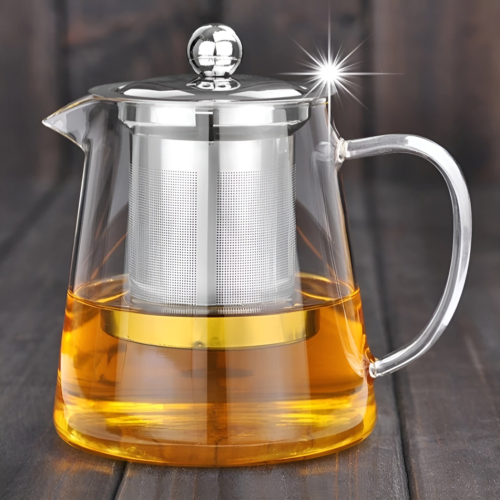 TeaLuxe | Teekanne | Mundgeblasenes Glas | Edelstahlfilter & Hitzebeständig